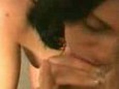 This girl gets on her knees and sucks, licks and sucks some more. With her engulfing like this, I would cum in Thirty seconds. I almost came, by just watching her enjoy the art of engulfing  dick.