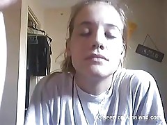 This blonde cutie just woke up and wants cream all over her forehead and eyes. This babe lets her boyfriend jack his dick in front of her and he blows think streams of cum all over her marvelous face so she looks like a whore.