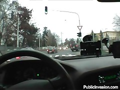 I enjoy driving my car, but not as much I like getting my cock sucked by Petra. She's a cute czech blonde with a big face aperture that she's using to engulf and drink my big hard cock. Petra stars giving me head during the time that we were in the car and after reaching the destination that babe knees and continues the suck.