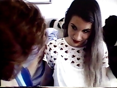 old hairy mature takes young hairy girl below her wing.