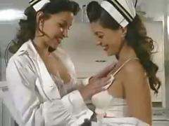 2 pinup babes in nurse uniforms making each other feel so damn good