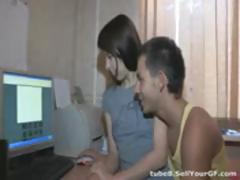 Young legal age teenager pair go online to find another cock for their first threesome