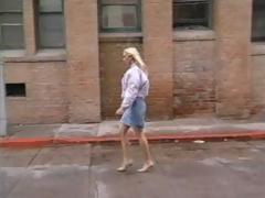 Blonde chick acquires her curly twat fucked by 2 big darksome dicks