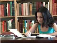 Voyeur Catches an Amateur Black brown Babe Taking a Hardcore Study Break